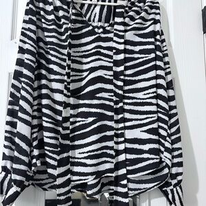 Black and White Zebra Print Women's Top